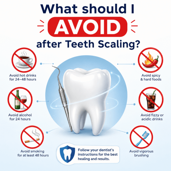 What should I avoid after teeth scaling?